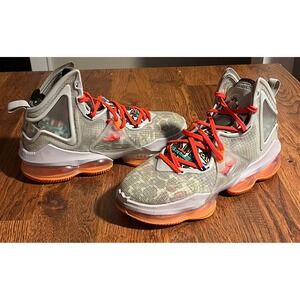 Nike LeBron 19 Fast Food White Orange Basketball Shoes Mens 9.5